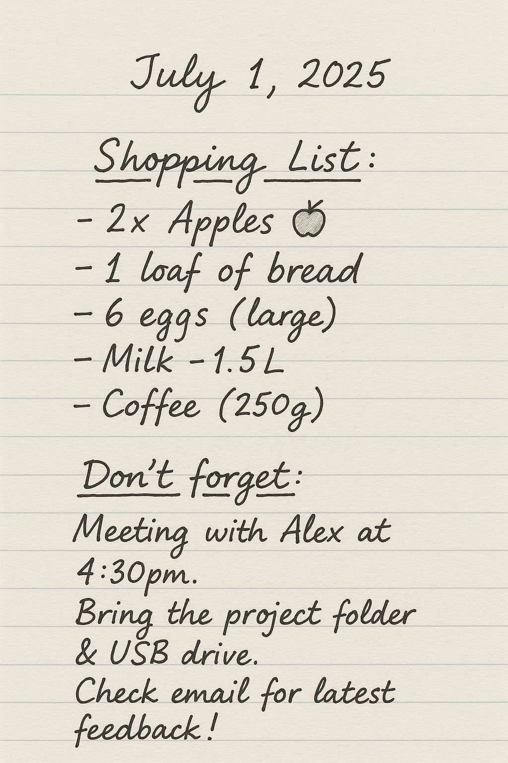 Handwritten Notes Example
